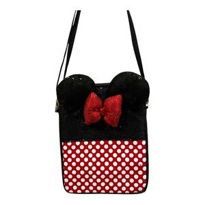 Disney Parks Mini Mouse sparkly polka dot crossbody bag tablet bag
